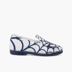 Zapatillas bajas andar por casa tela araña Gris y Azul