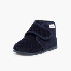 Zapatillas Casa Bota Pana Azul Marino
