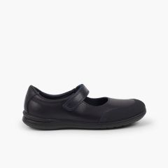 Zapatos Colegiales Lavables Niña Merceditas Puntera Reforzada  Azul Marino