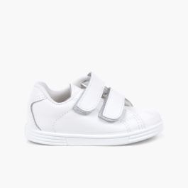 Deportivas Bebé y Niño Piel Lavable  Blanco