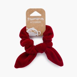 Coletero Scrunchie terciopelo con lazo Rojo