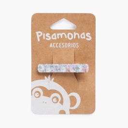 Clip de pelo estampado flores Azul Francia