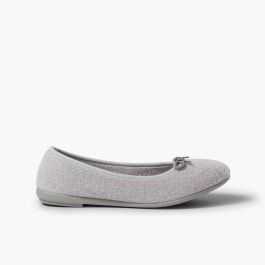 Zapatilla casa bailarina rizo toalla  Gris