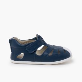 Sandalia napa blandita suela fina Azul Navy