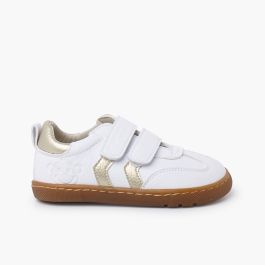 Zapatillas Barefoot bandas laterales metalizadas Oro