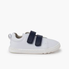 Zapatillas barefoot tiras adherentes intercambiables Blanco y Marino
