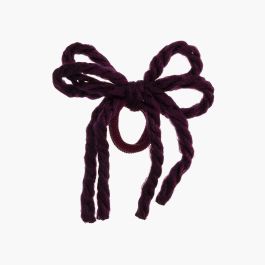 Coletero cordones de lana para niña Burdeos