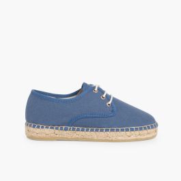 Blucher de Lona con base Alpargata Azul