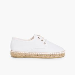 Blucher de Lona con base Alpargata Blanco