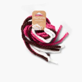 Cordones de lana para Pelo Fucsia y Blanco