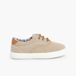 Zapatillas Contraste de Lona y Cordones Arena