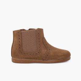 Botines picados niña cremallera y elástico Toffee