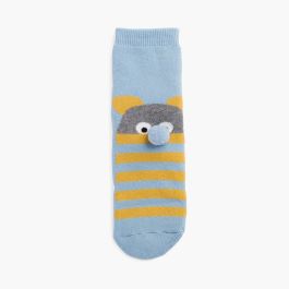 Calcetines antideslizantes rizo pompón oso Azul