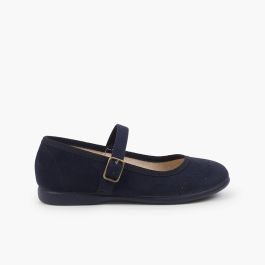 Merceditas niña serratex hebilla picado Azul Marino