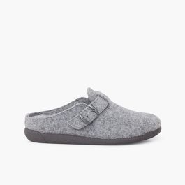 Zuecos casa hebilla planta acolchada  Gris