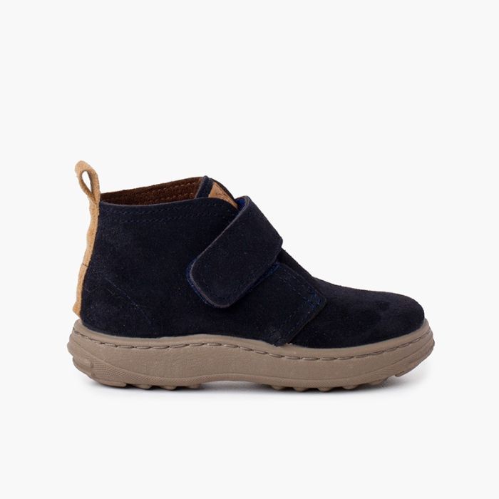  Botas serraje niños suela sport tira adherente