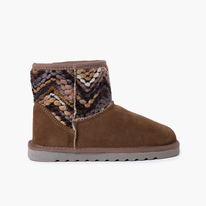 Bota baja tipo australiana detalles lana colores