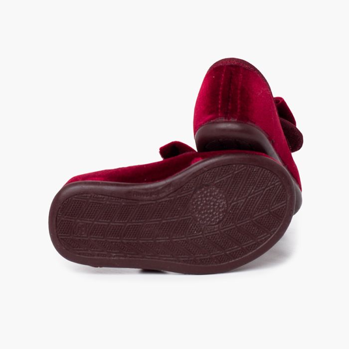 Merceditas Lona Niña Merceditas Pisamonas Terciopelo Con Lazo