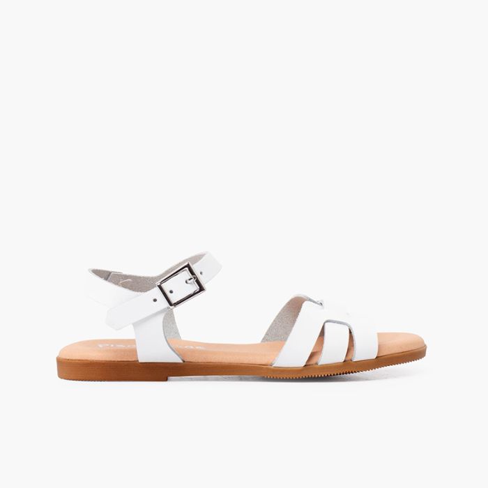 Sandalias niña y mujer pala romana piel