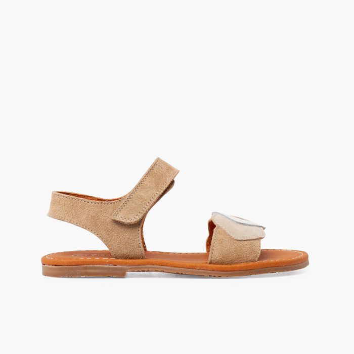 Sandalias niña multicolor de serraje con cierre adherente