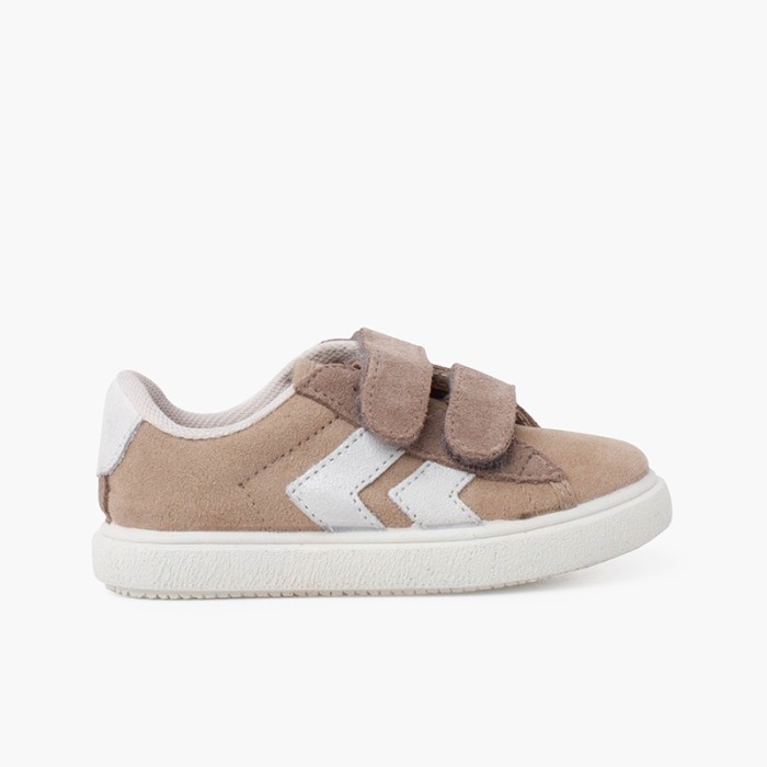 Sneakers rayas laterales cierre adherente serraje