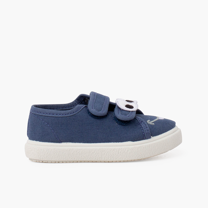 Zapatillas ojitos doble cierre adherente