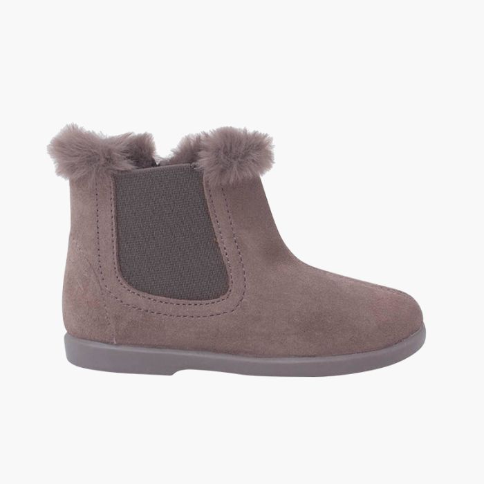 Botines Tipo Chelsea Niña con Cuello Pelito