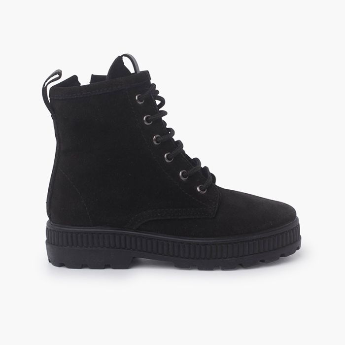 Botas Serraje Estilo Militar Niños