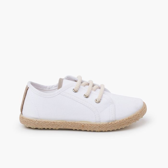 Zapatillas lona cordones tipo alpargata