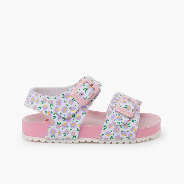 Sandalias niña bio gel flores Garvalín