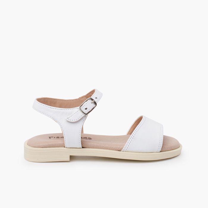 Sandalias niña piel pala escotada