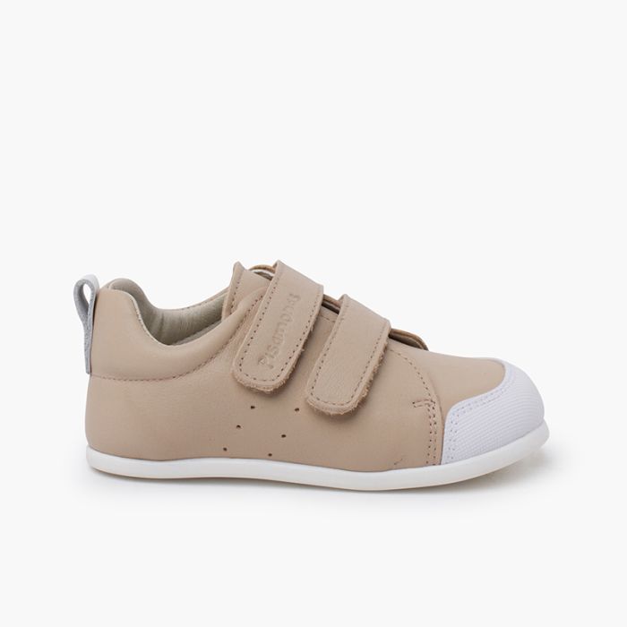 Zapatillas blanditas piel doble cierre adherente