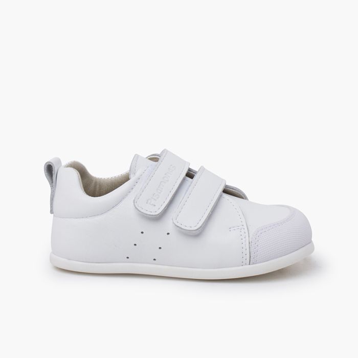 Zapatillas blanditas piel doble cierre adherente