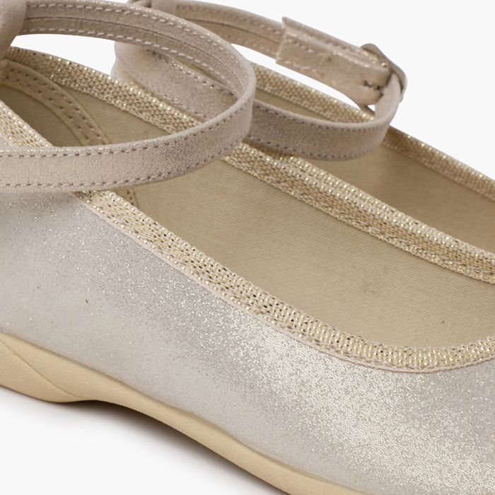 Merceditas Con Lazo Brillante Pisamonas - Zapatos Infantiles De Nacarado, Suela Antideslizante, Para Niñas