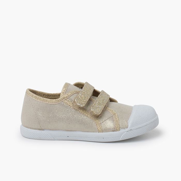 Zapatillas blanditas doble tira adherente brillos