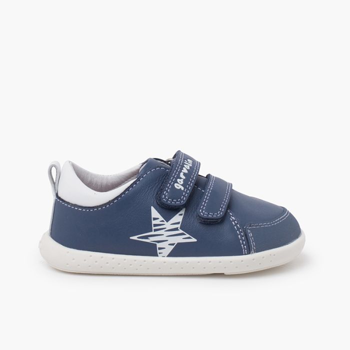 Zapatillas piel soft estrella cierre autoadherente