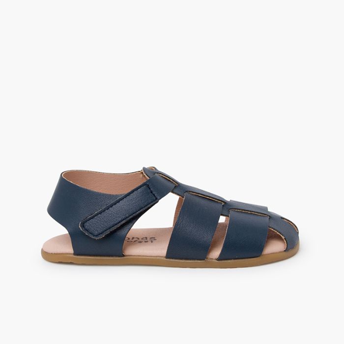 Sandalias barefoot tiras piel