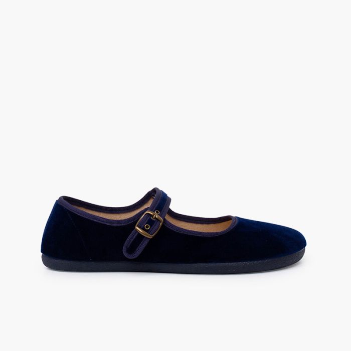 Merceditas barefoot terciopelo hebilla
