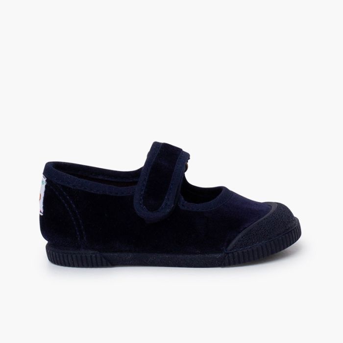 Merceditas barefoot terciopelo puntera goma