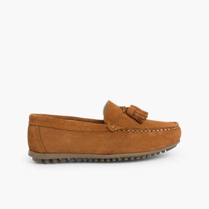 Mocasines Niño Serraje con Borlas