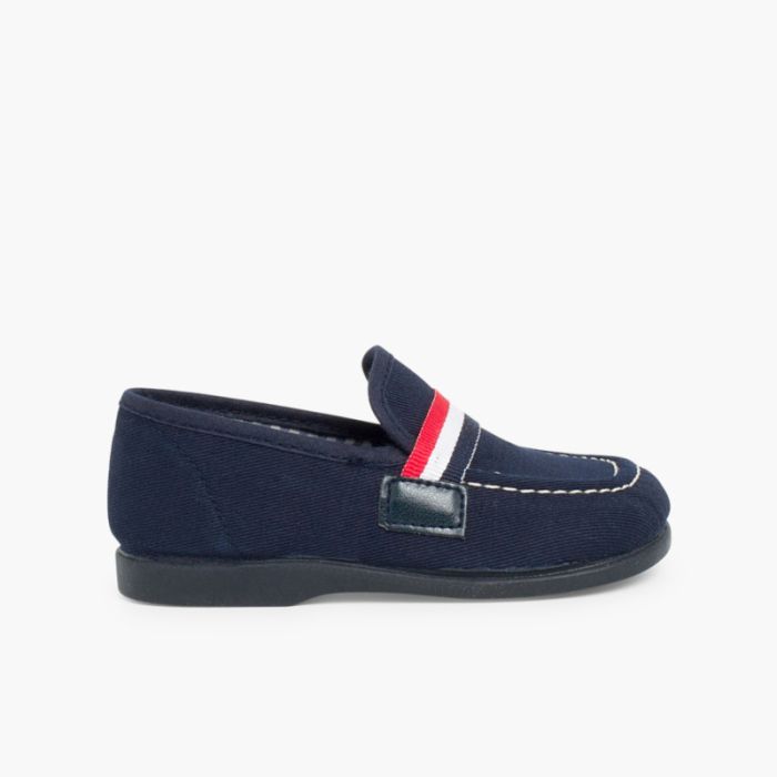 Mocasines Tela Niños Bandera