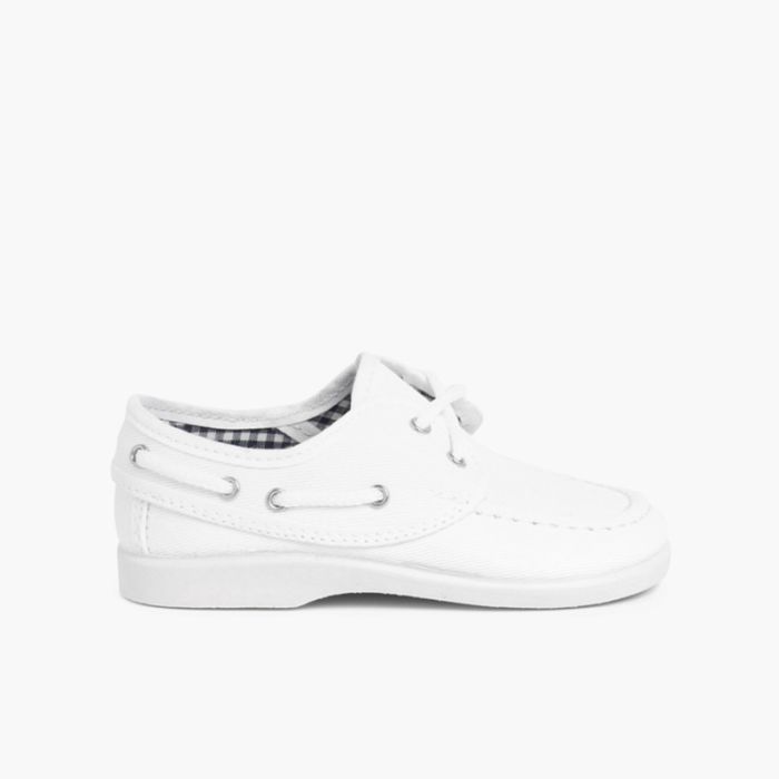 Náuticos Tela Cordones Niño