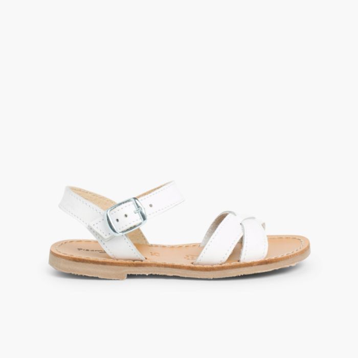 Sandalias Niña Piel Lisa Cruzada