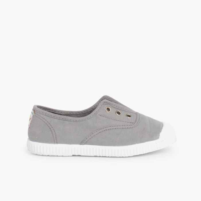 Zapatillas Lona Punta Goma Sin Cordones