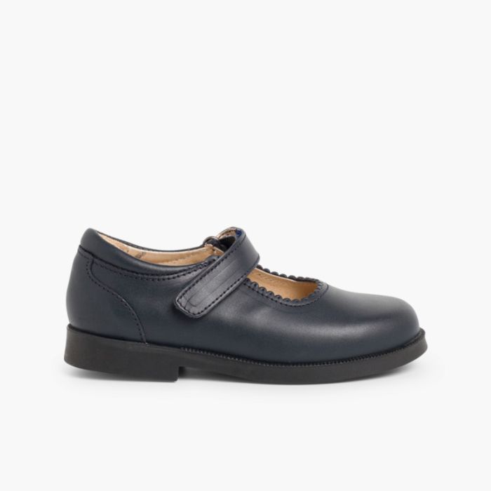 Zapatos Colegiales Merceditas Niña tira adherente   