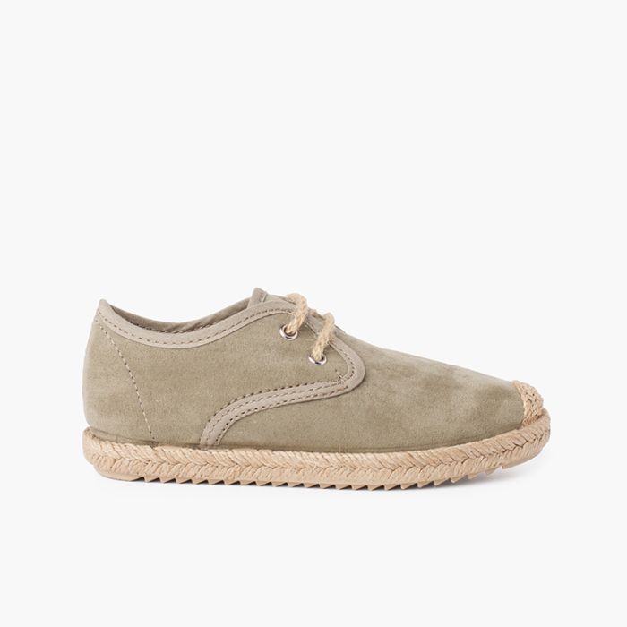 Blucher puntera y cordones yute efecto suede