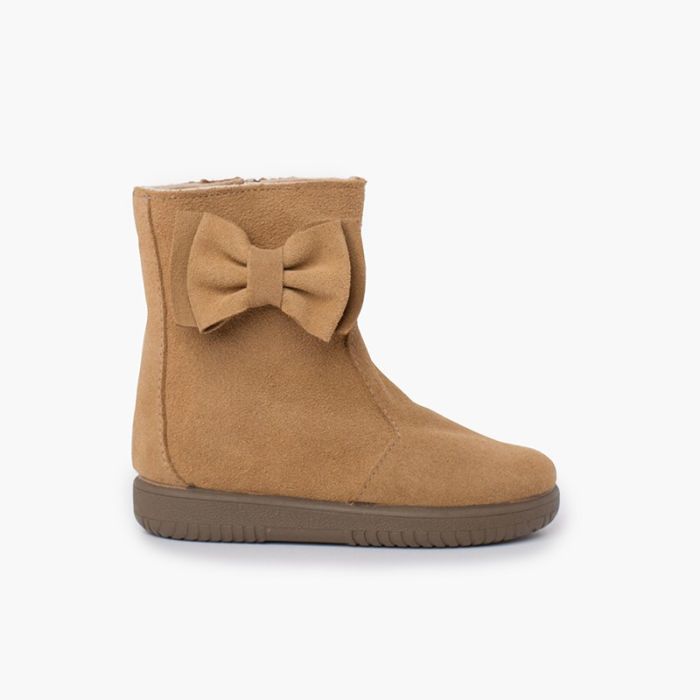 Botas niña serraje lazo lateral grande