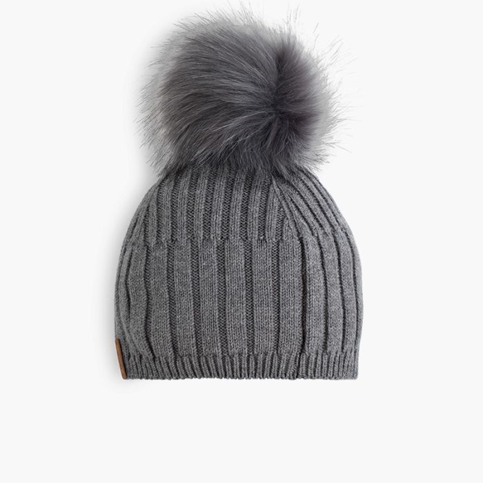 Gorro borla con pompón pelo 