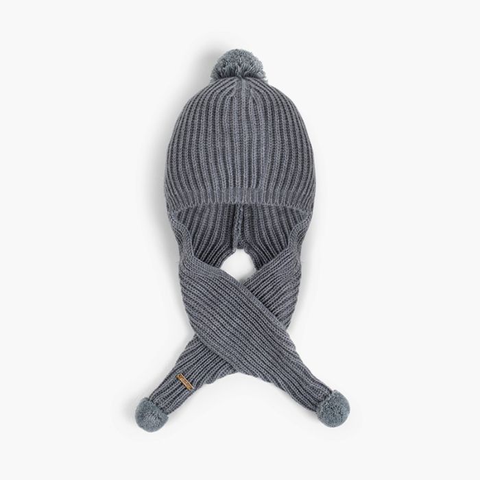 Gorro con Bufanda y Pompones