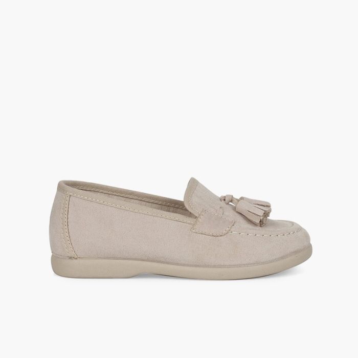Mocasines niños pequeños con borlas serratex